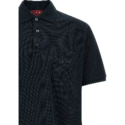 Blue Cotton Polo Shirt