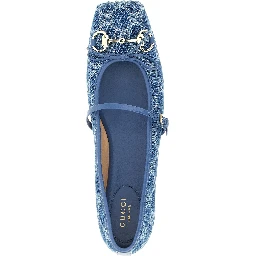 Blue Cotton Ballet Flats