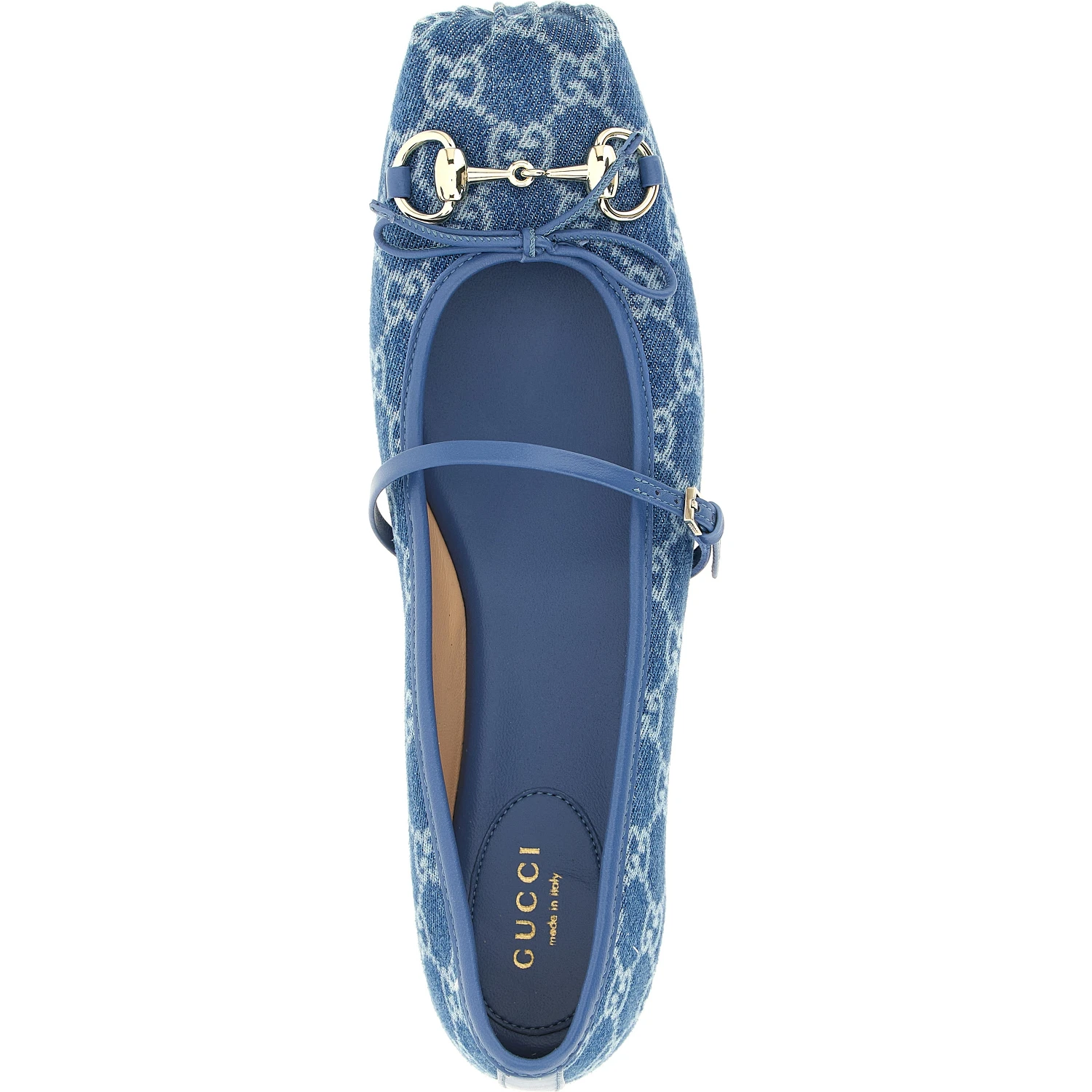 Blue Cotton Ballet Flats