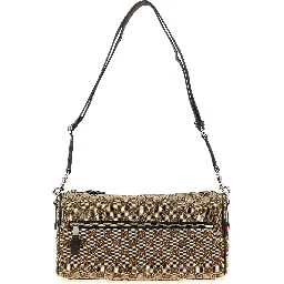Beige Polyester Crossbody Bag
