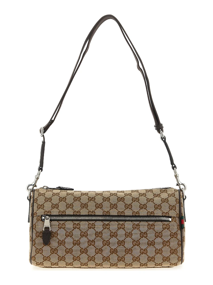 Beige Polyester Crossbody Bag