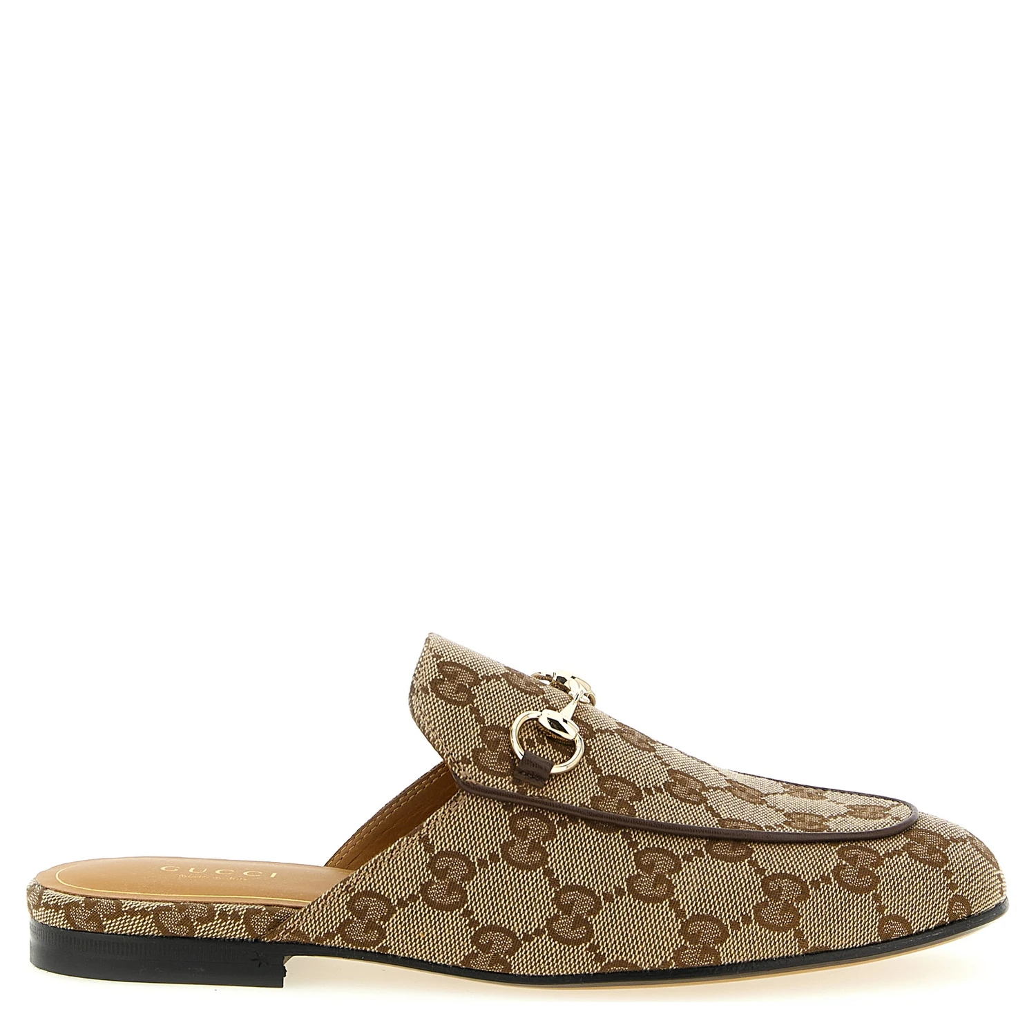 Beige Polyester Mules