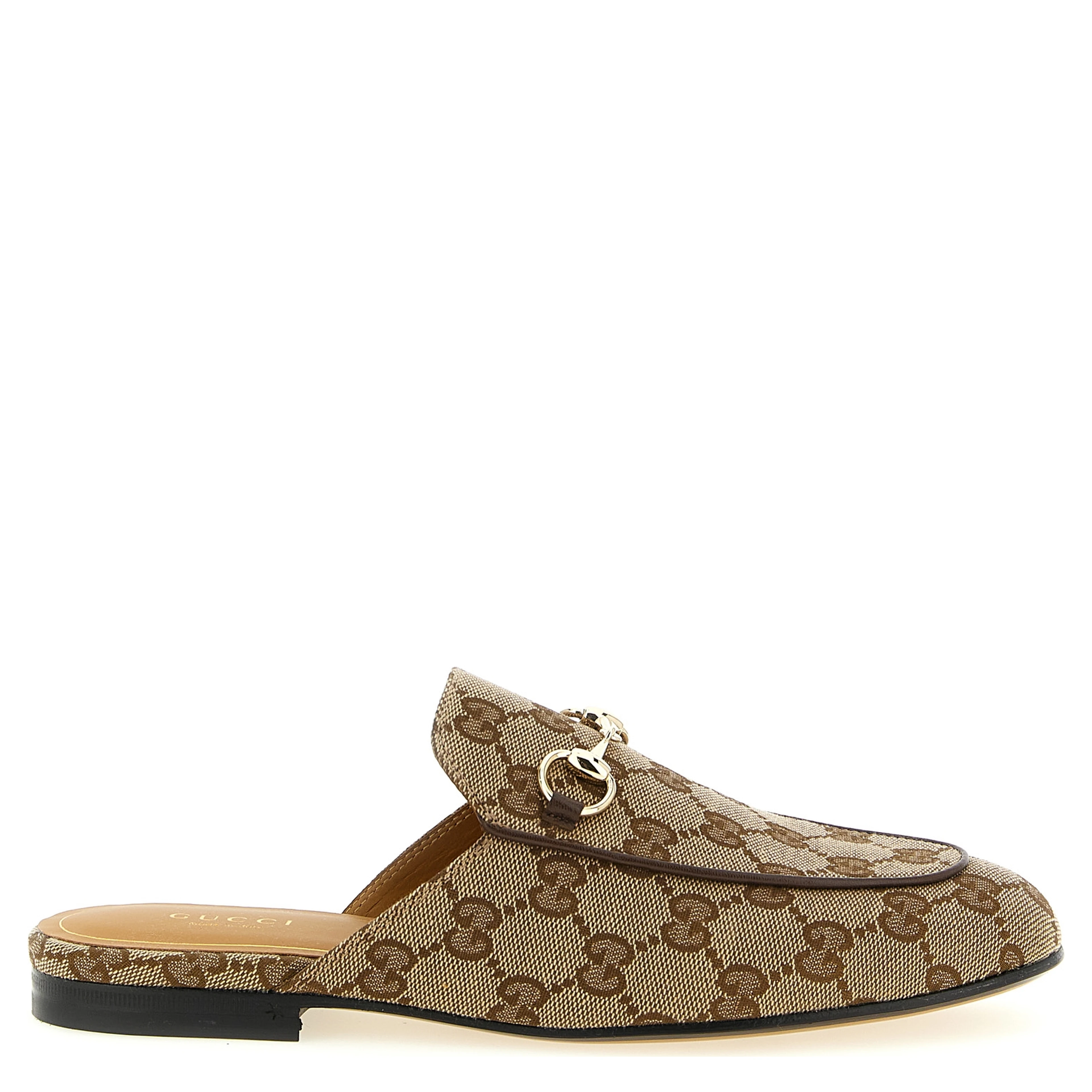 Beige Polyester Mules
