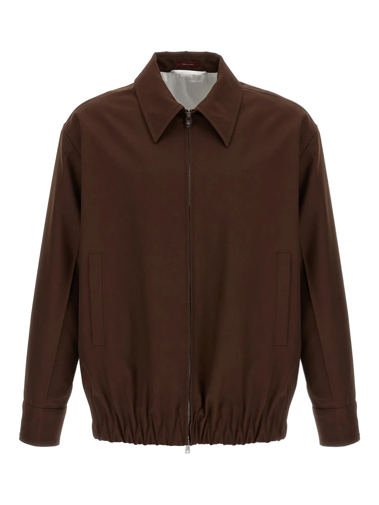 Brown Wool Full-Length Jacket