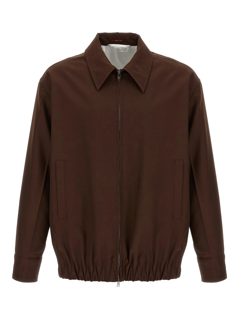 Brown Wool Full-Length Jacket