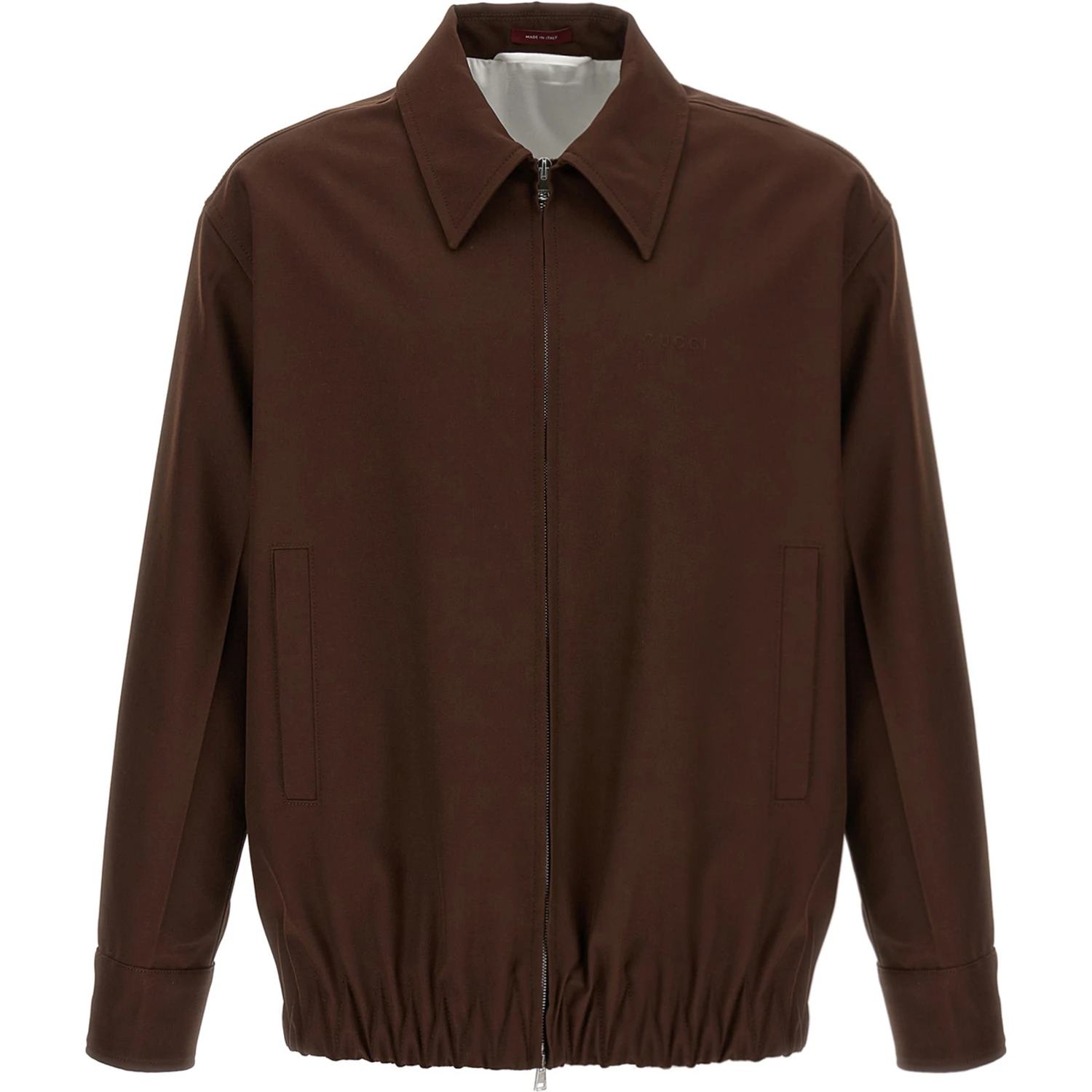Brown Wool Full-Length Jacket