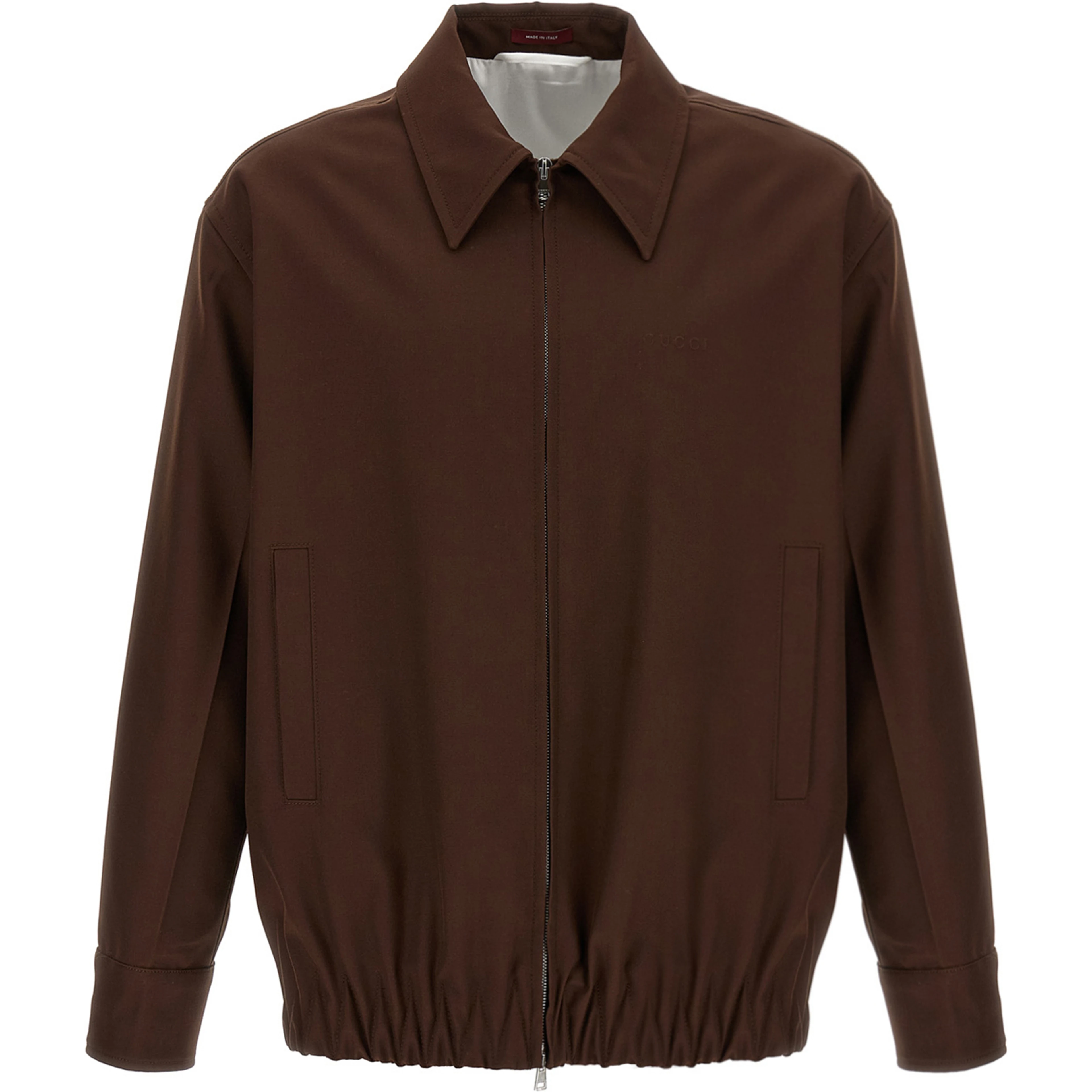 Brown Wool Full-Length Jacket