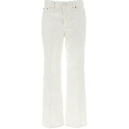 White Cotton Cropped Jeans