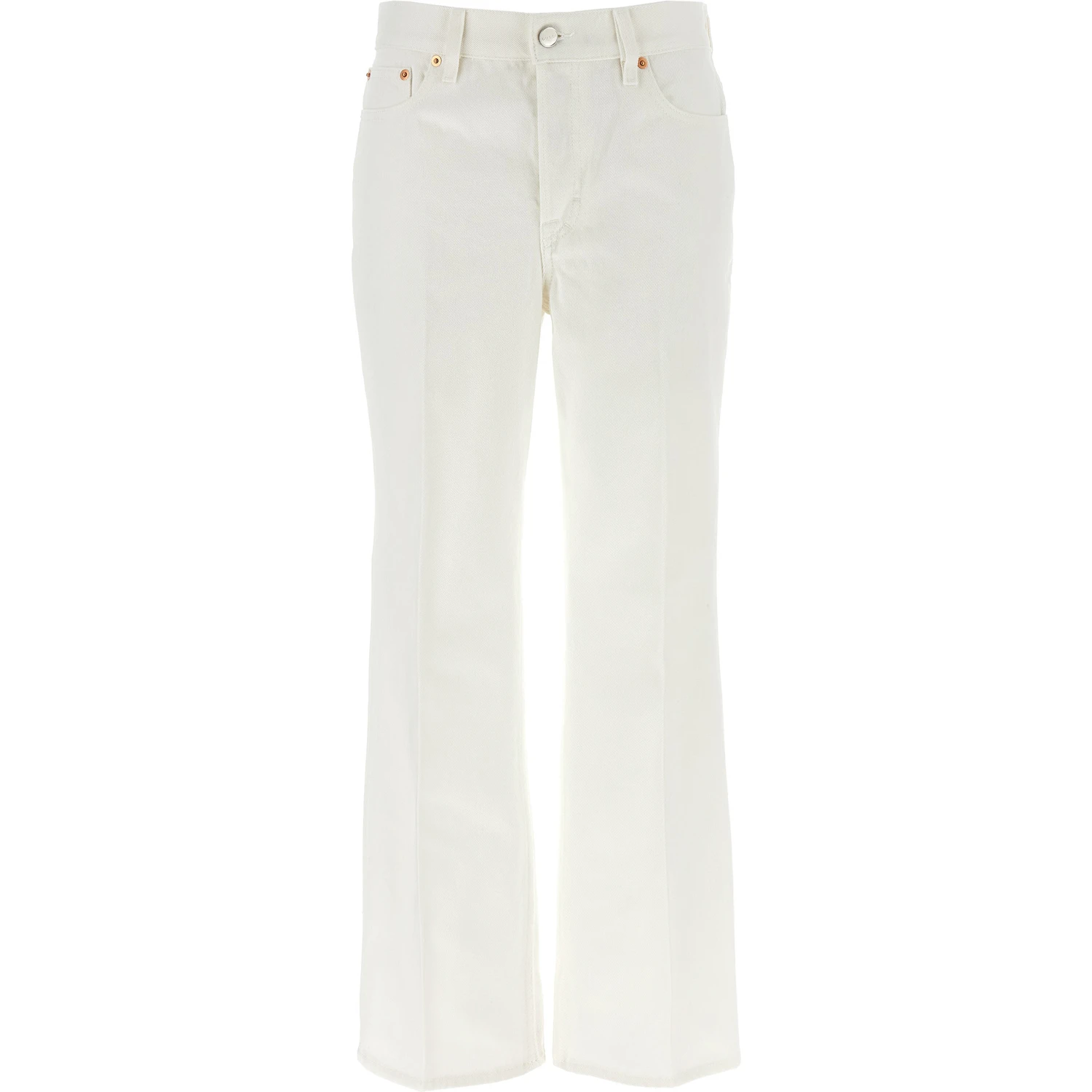 White Cotton Cropped Jeans