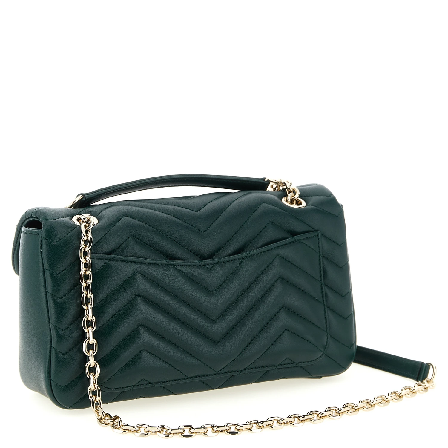 Bicolor Lamb Leather Shoulder Bag