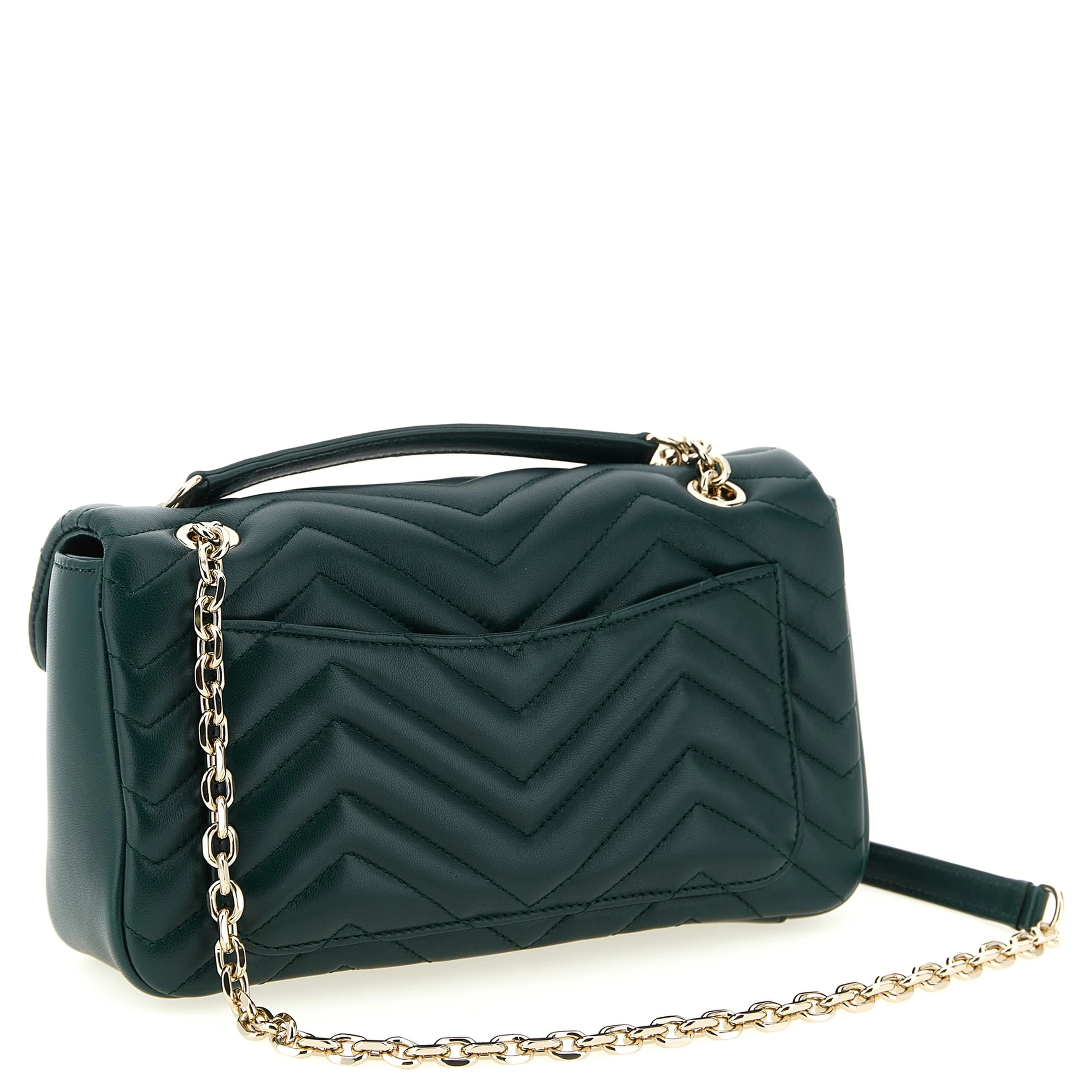 Bicolor Lamb Leather Shoulder Bag