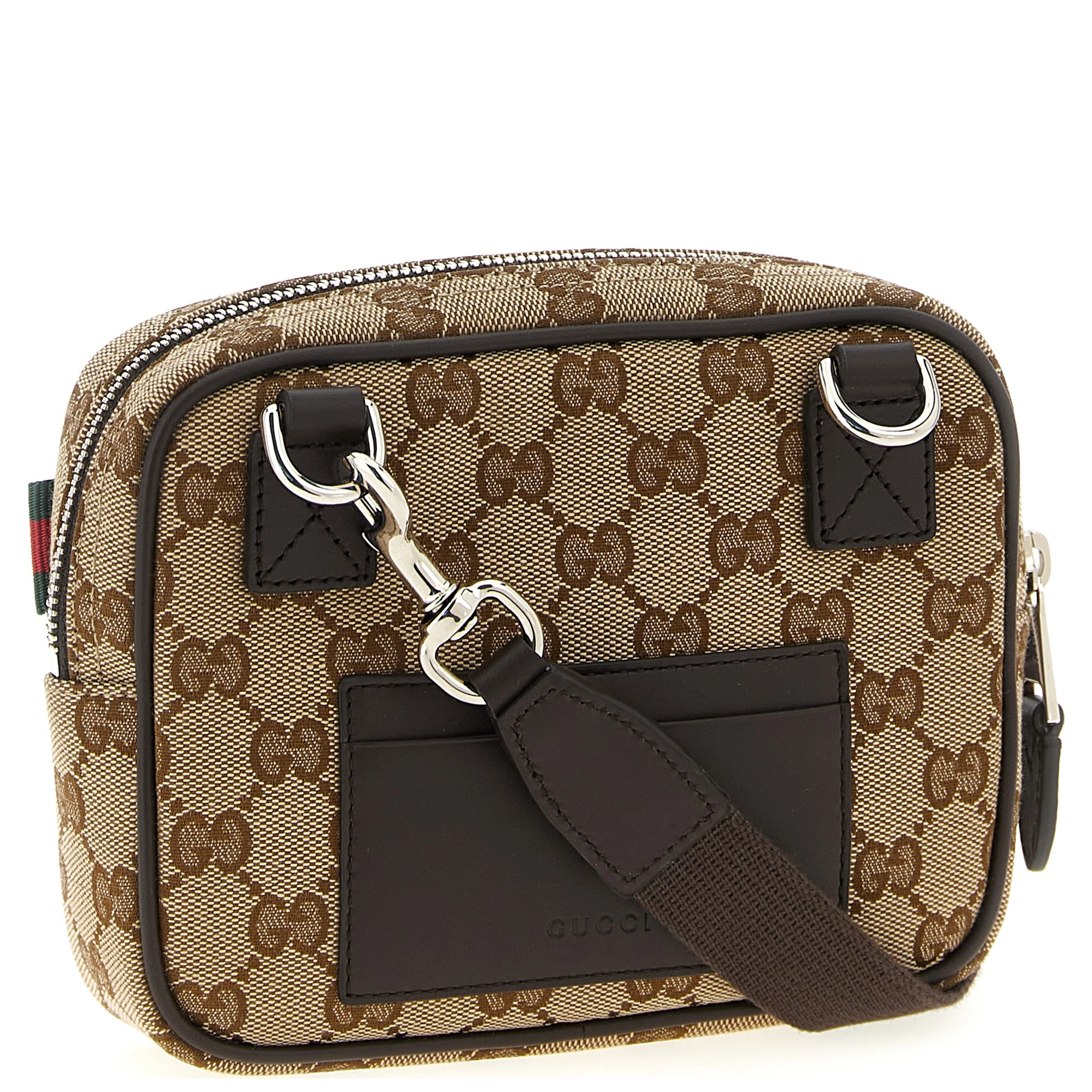 Beige Polyester Crossbody Bag