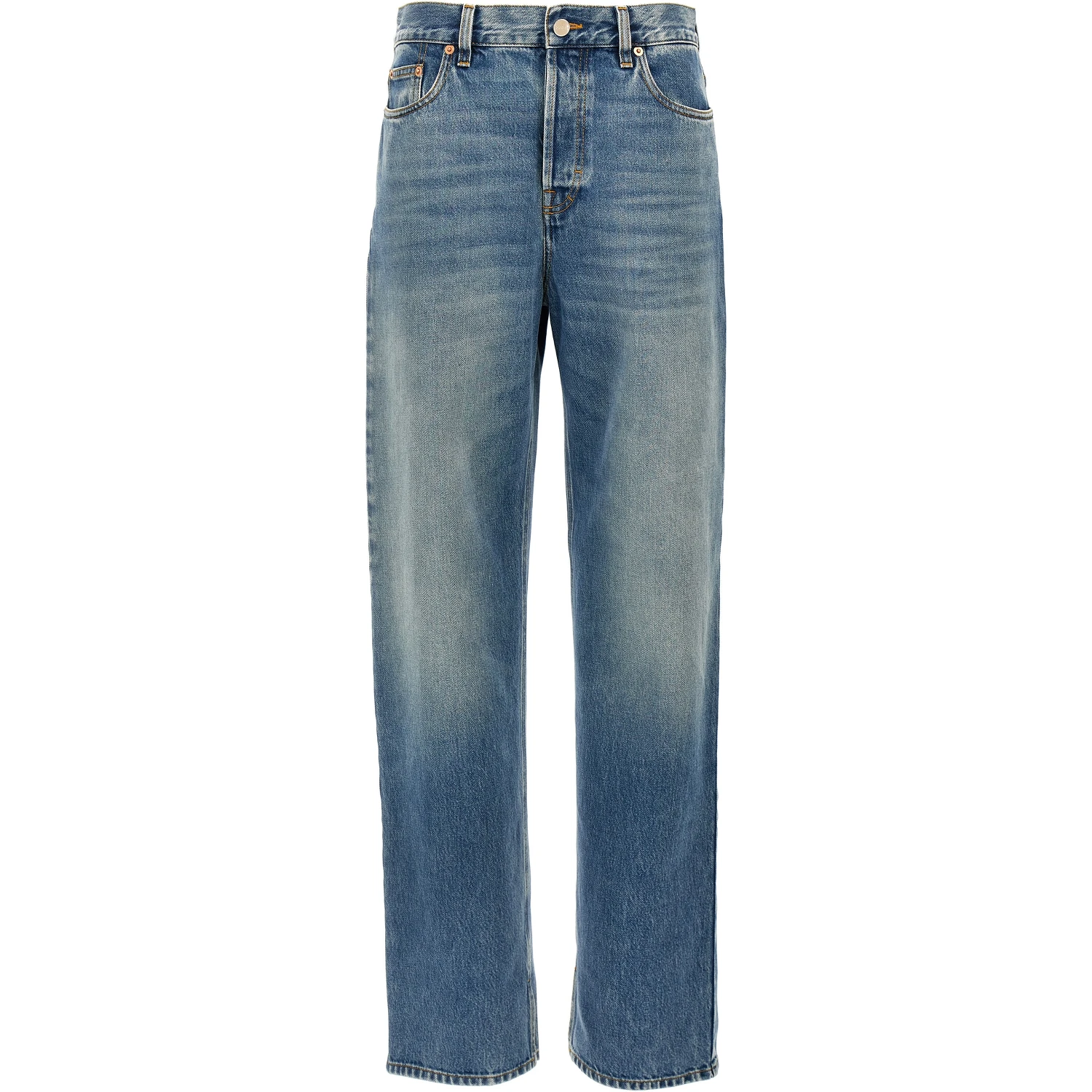 Blue Cotton Boyfriend Jeans