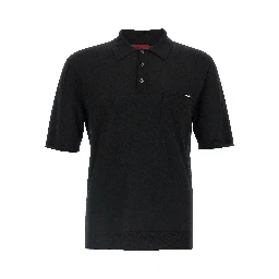 Black Wool Polo Shirt