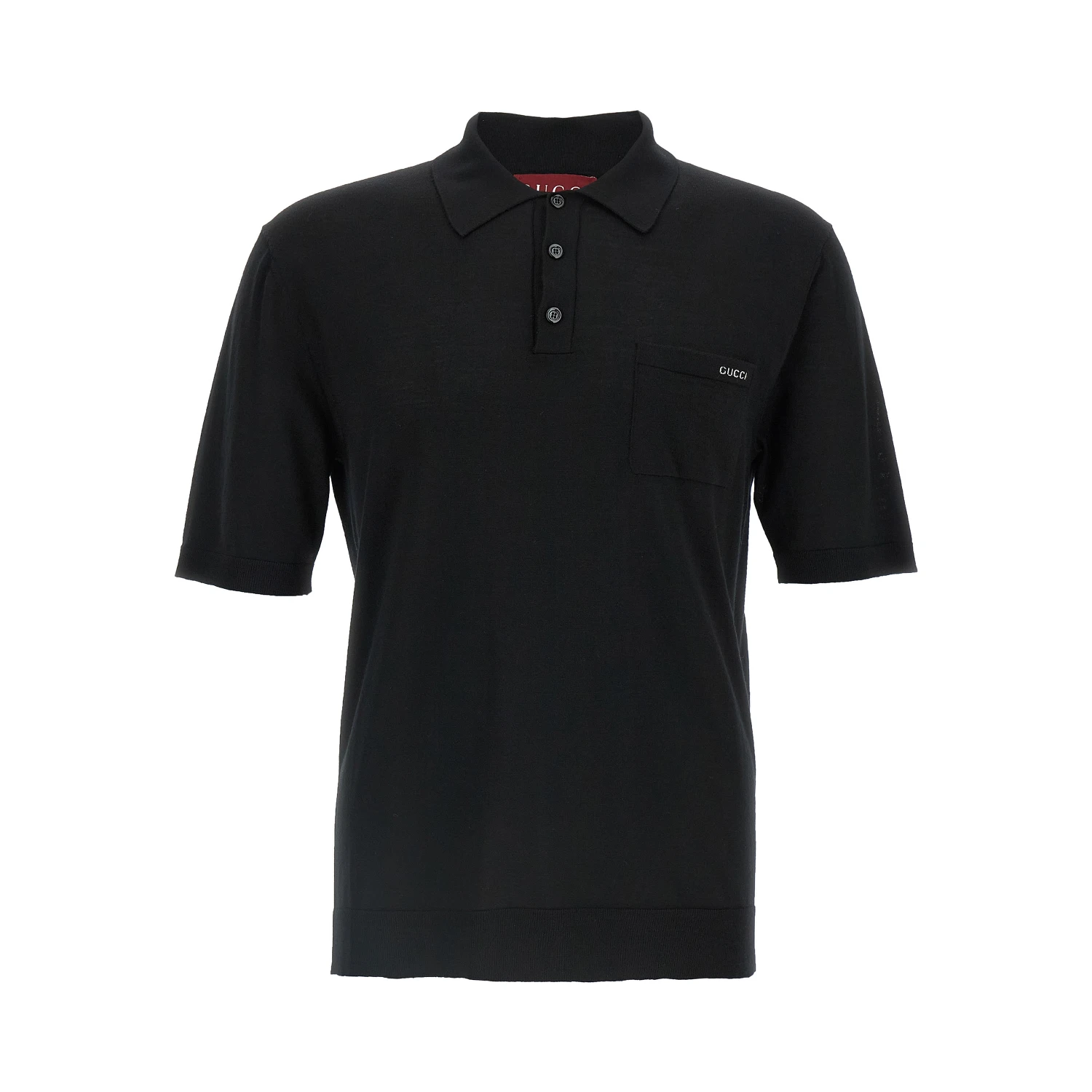 Black Wool Polo Shirt
