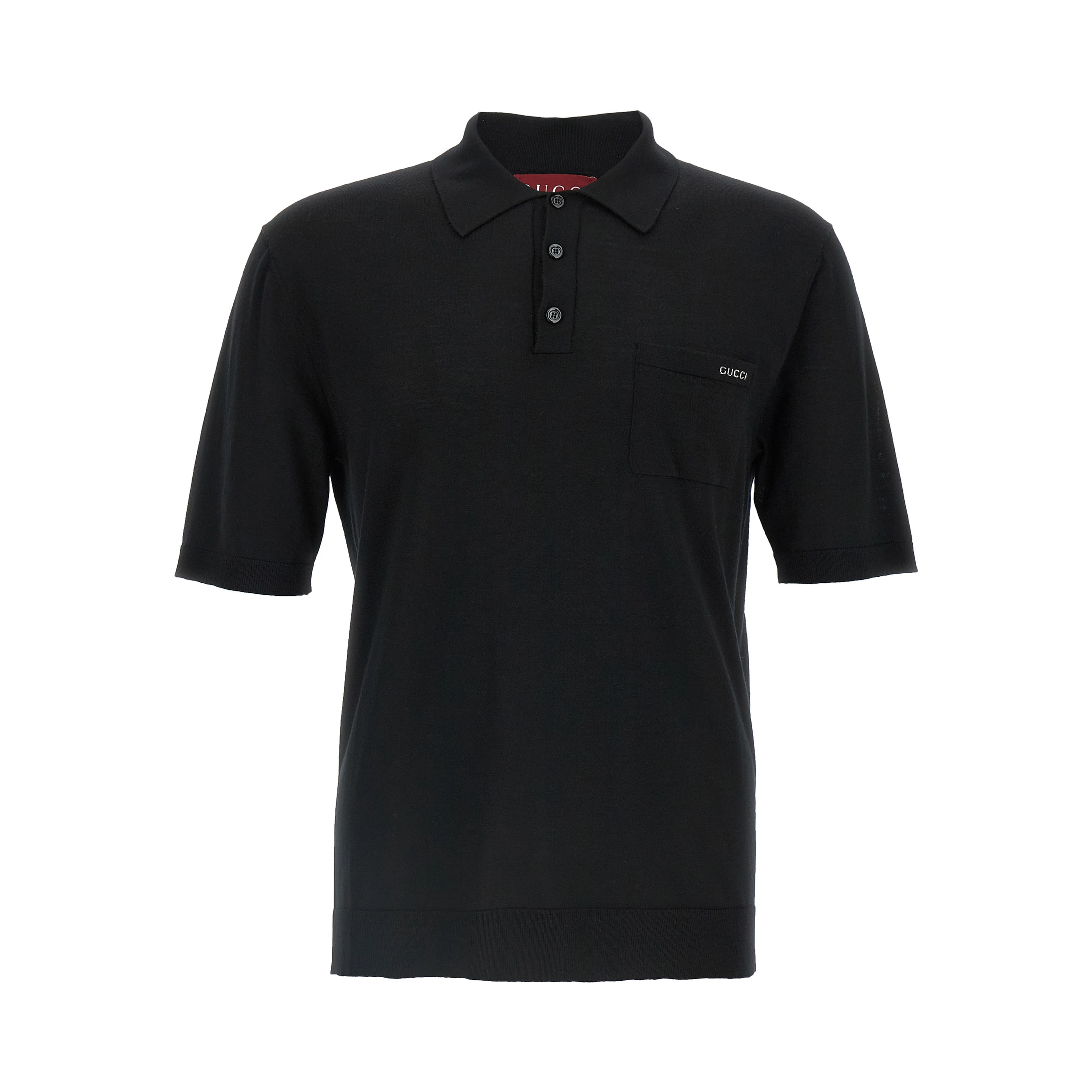 Black Wool Polo Shirt