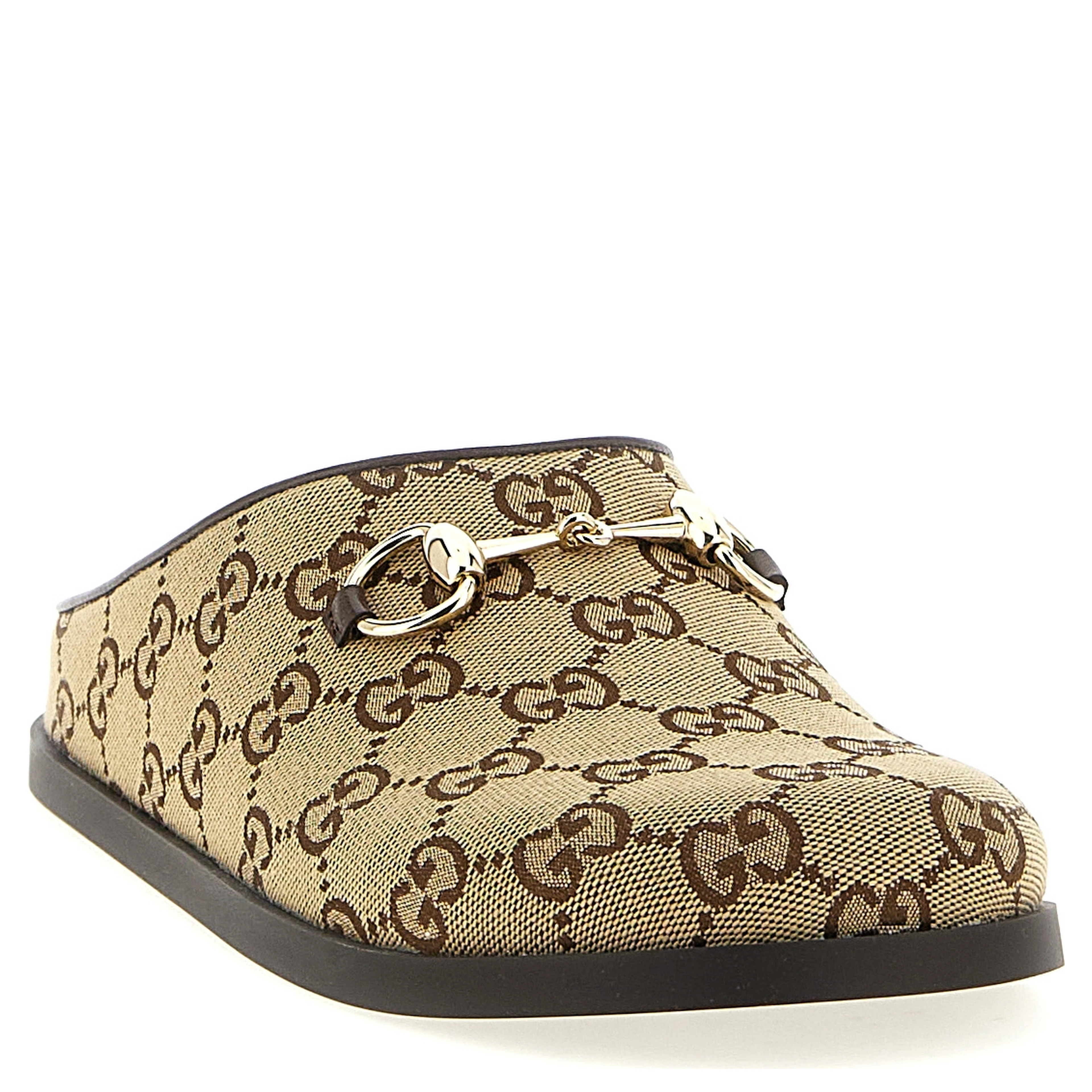 Beige Cotton Mules