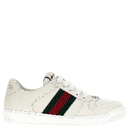 White Lamb Leather Low Top Sneakers