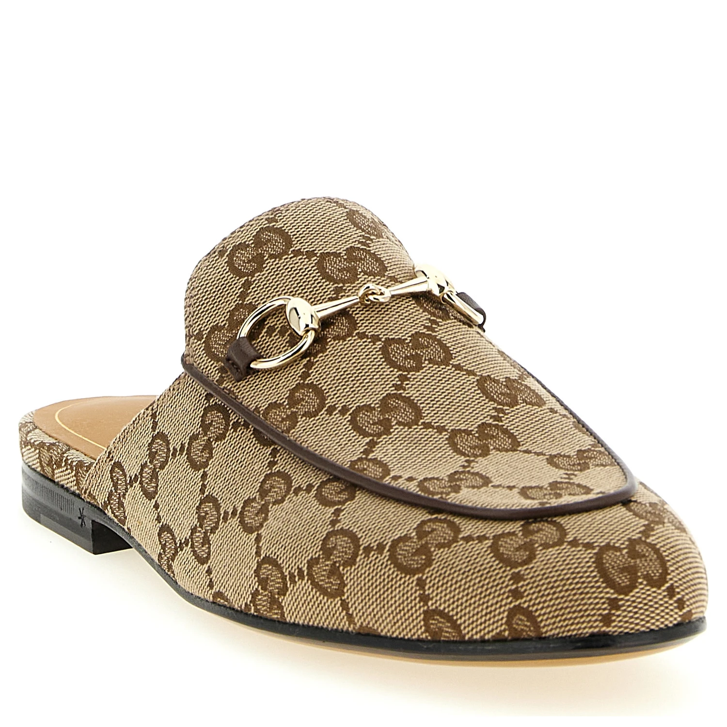 Beige Polyester Mules
