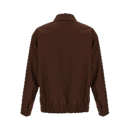 Brown Wool Full-Length Jacket
