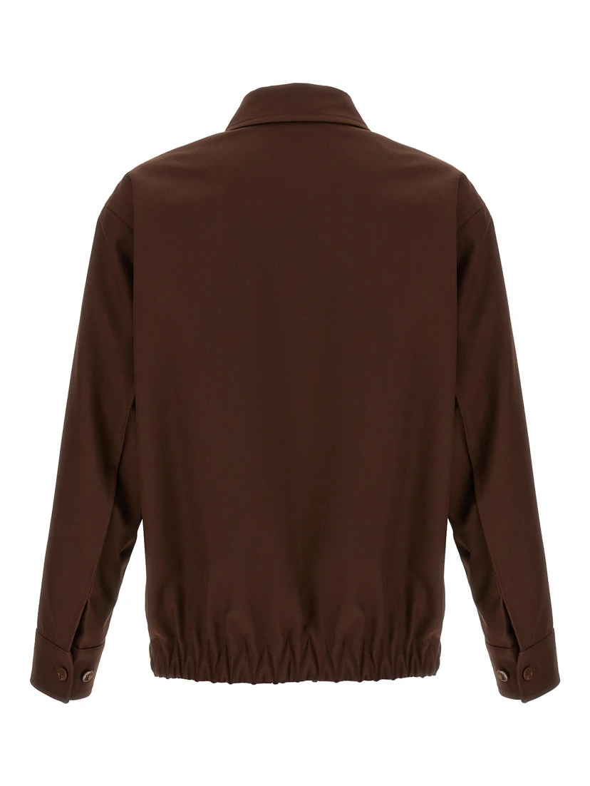Brown Wool Full-Length Jacket