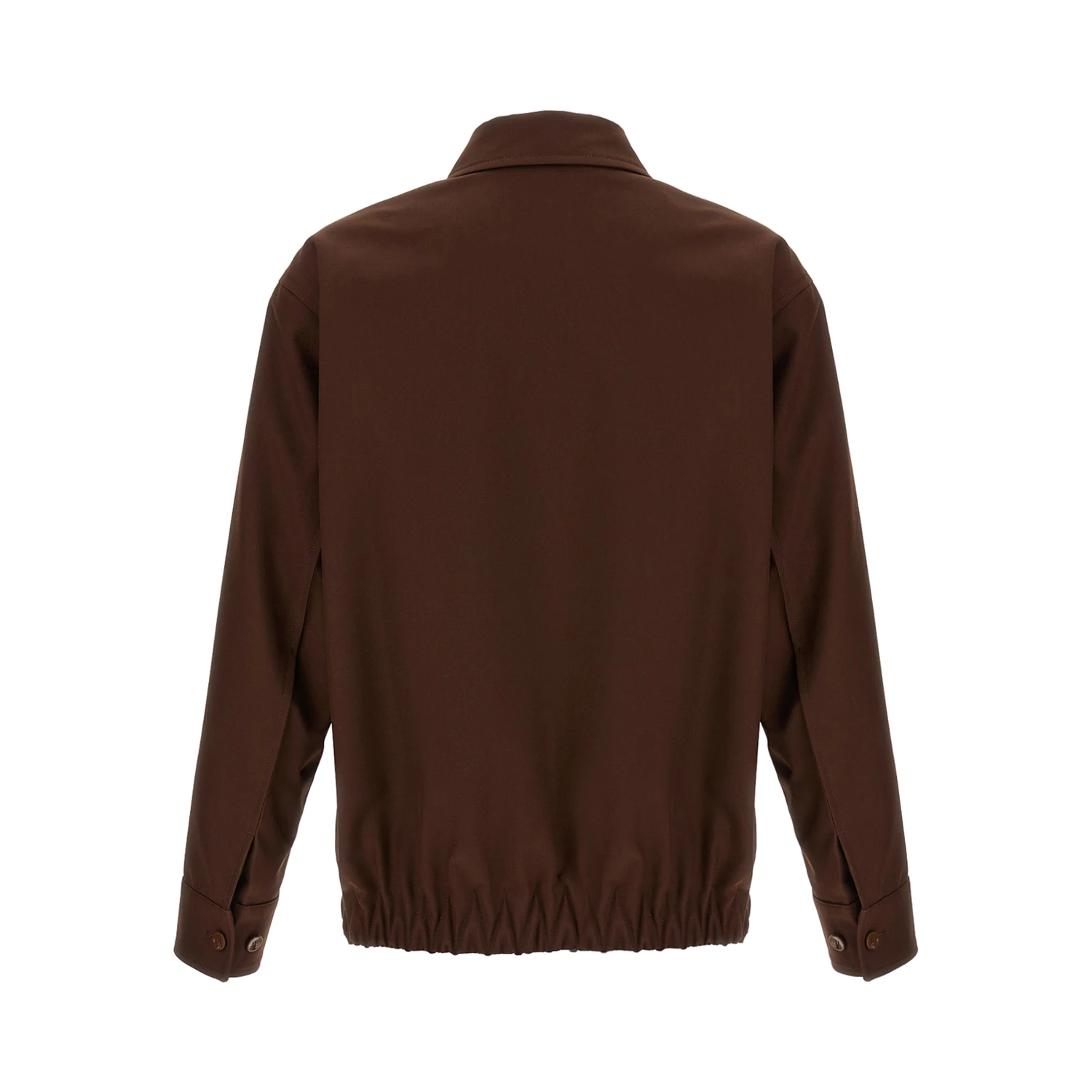 Brown Wool Full-Length Jacket