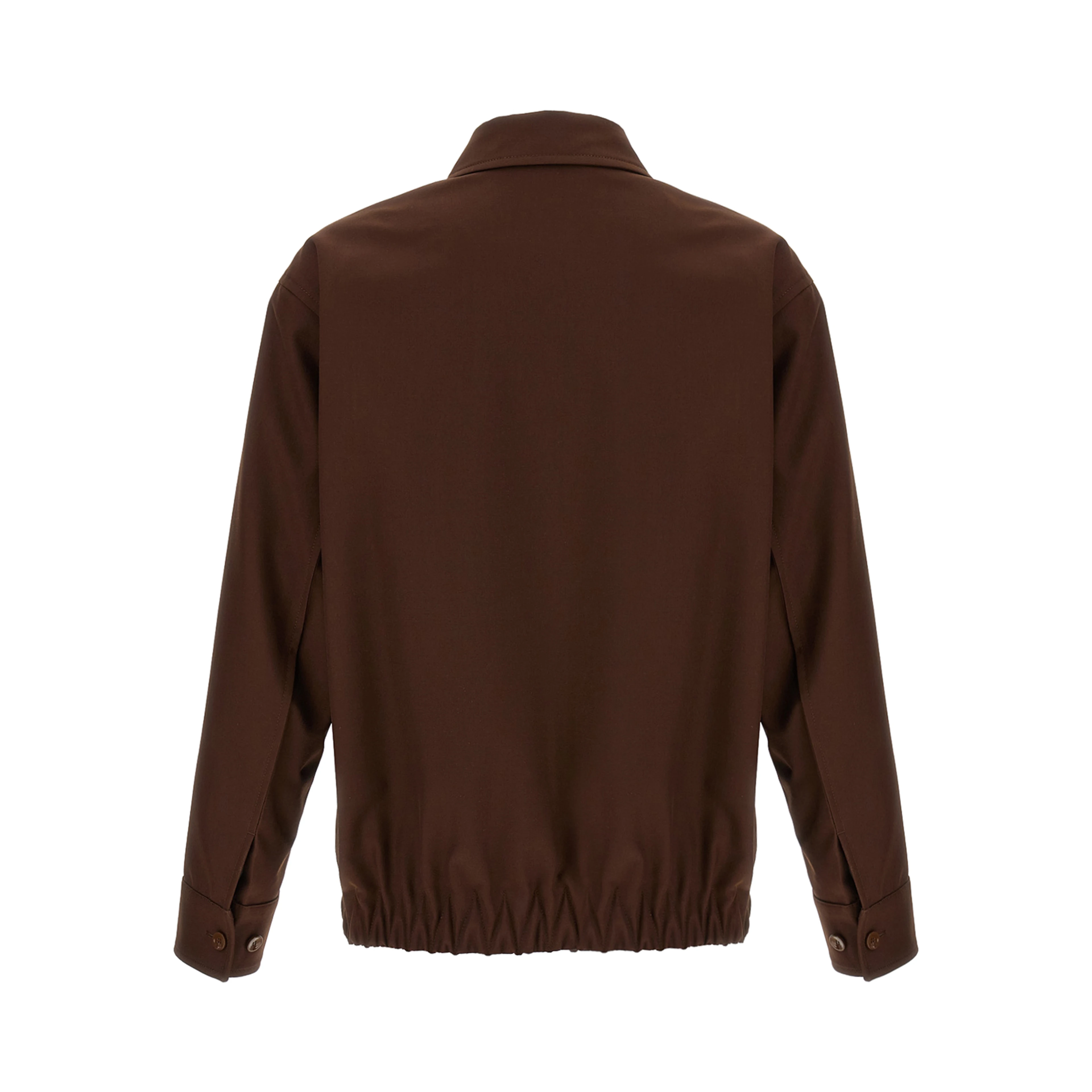 Brown Wool Full-Length Jacket