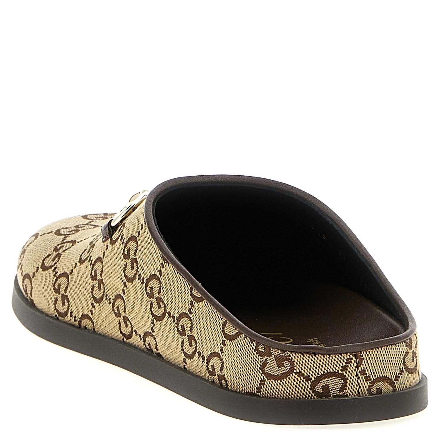 Beige Cotton Mules