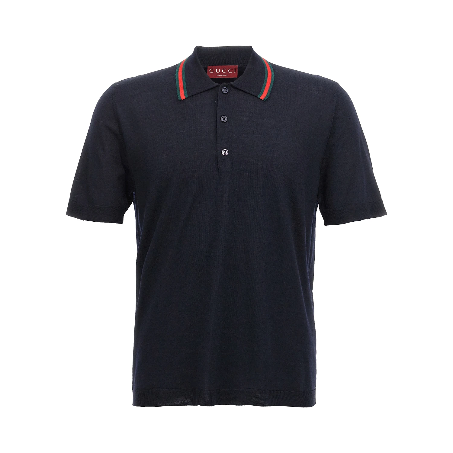 Blue Wool Polo Shirt