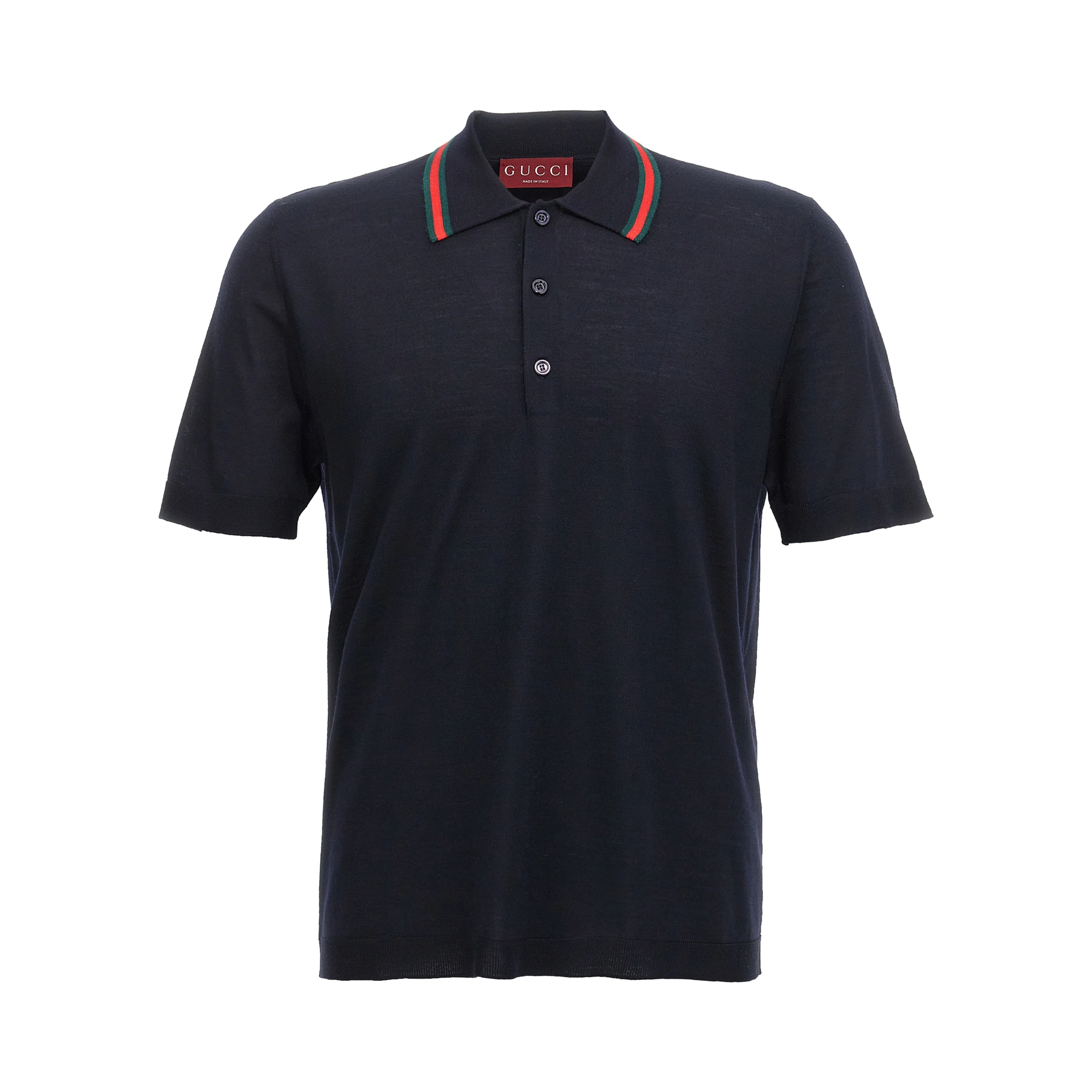 Blue Wool Polo Shirt