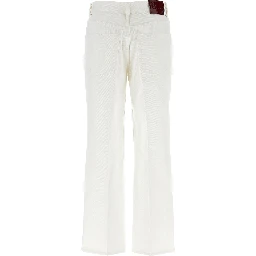 White Cotton Cropped Jeans