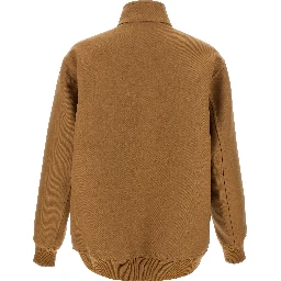 Brown Wool Full-Length Jacket