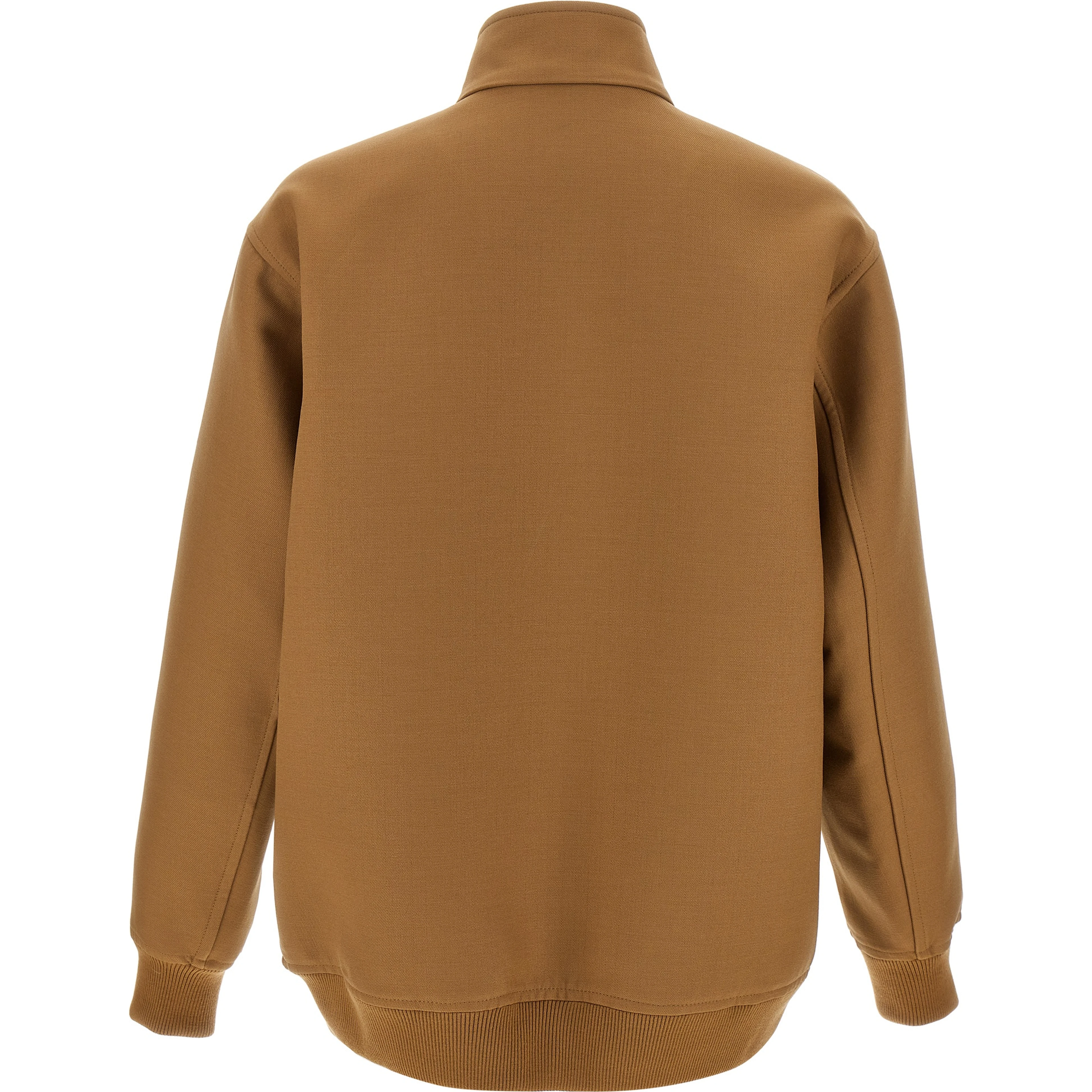 Brown Wool Full-Length Jacket