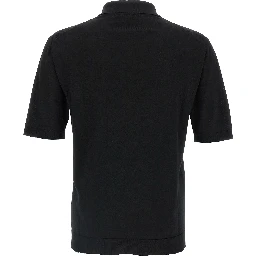 Black Wool Polo Shirt