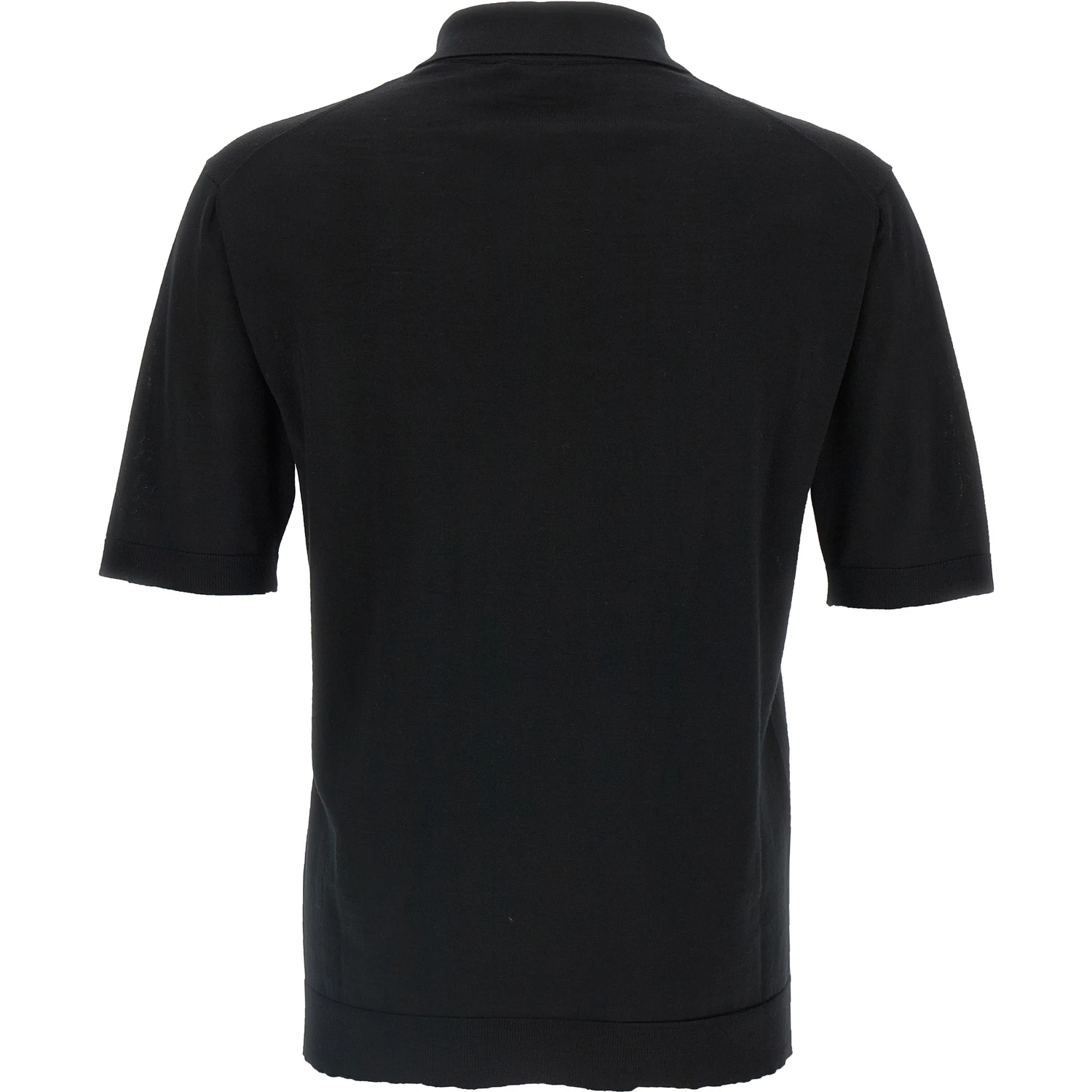 Black Wool Polo Shirt