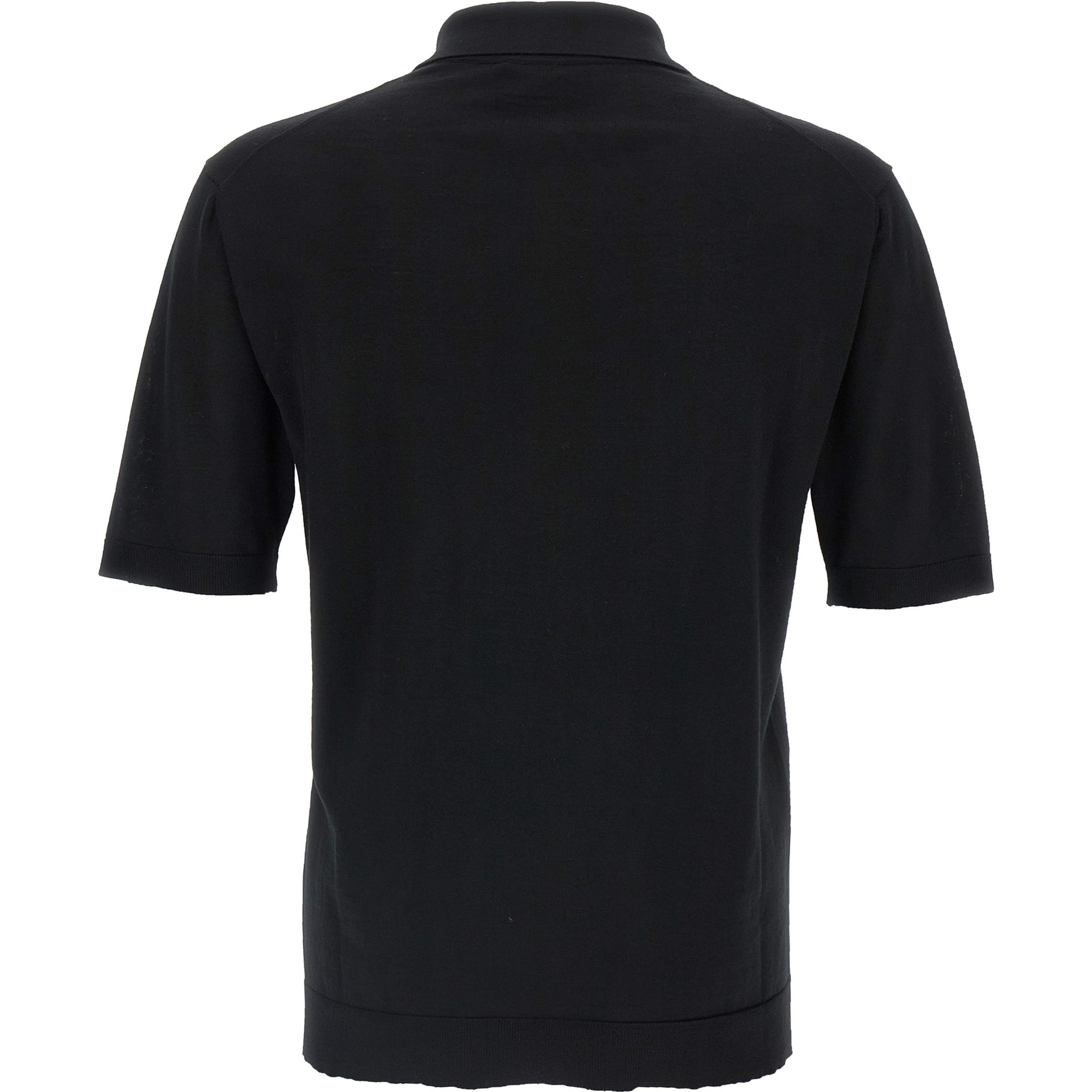 Black Wool Polo Shirt