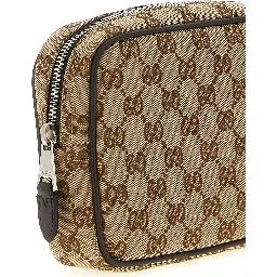 Beige Polyester Crossbody Bag