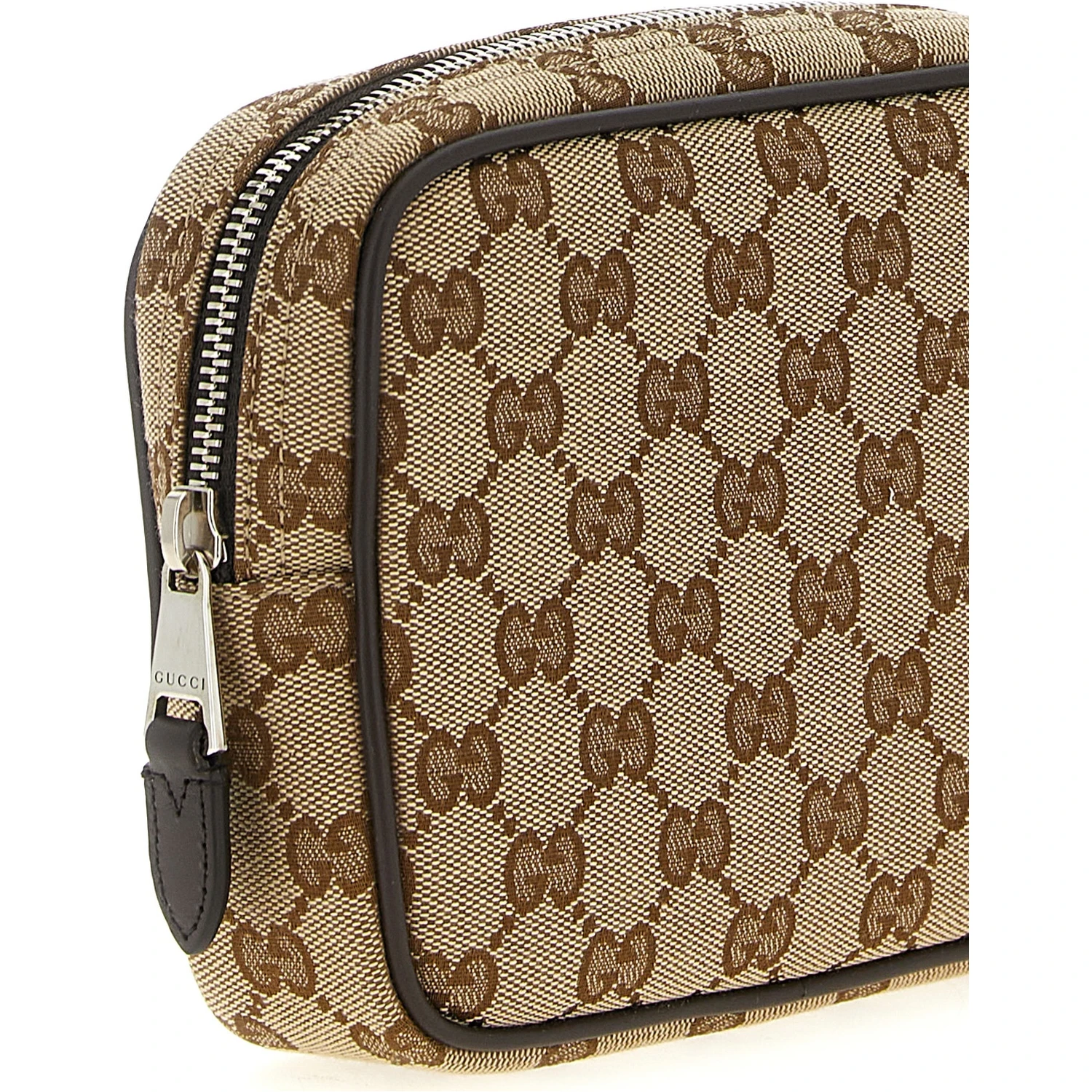 Beige Polyester Crossbody Bag