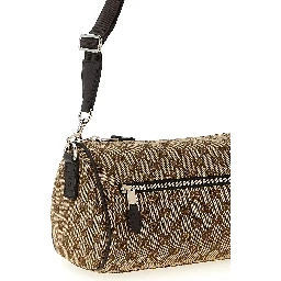 Beige Polyester Crossbody Bag