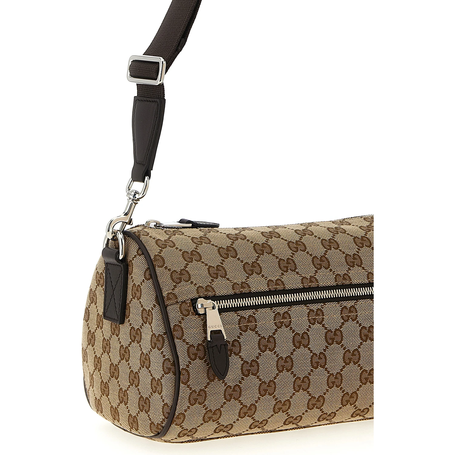 Beige Polyester Crossbody Bag
