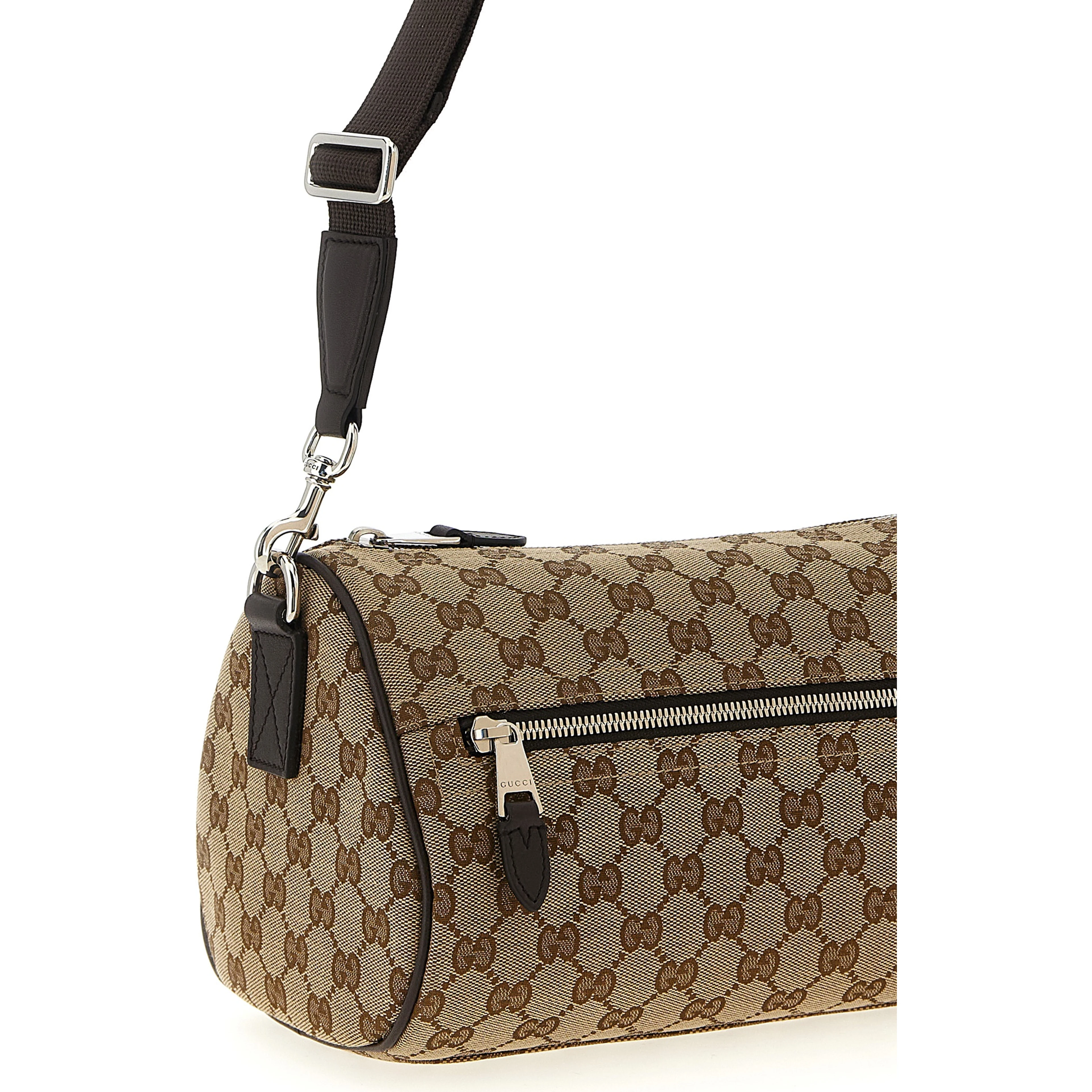 Beige Polyester Crossbody Bag