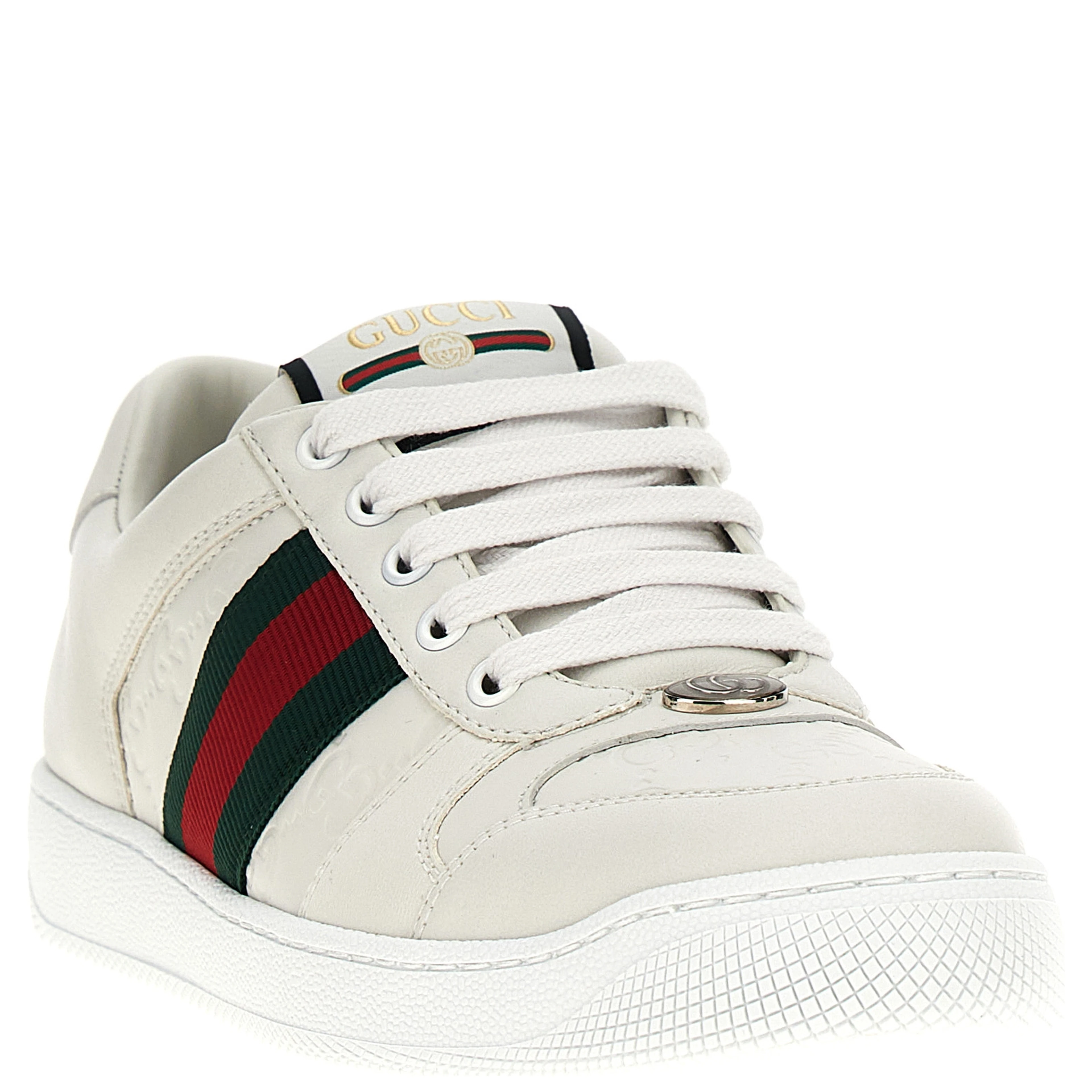 White Lamb Leather Low Top Sneakers