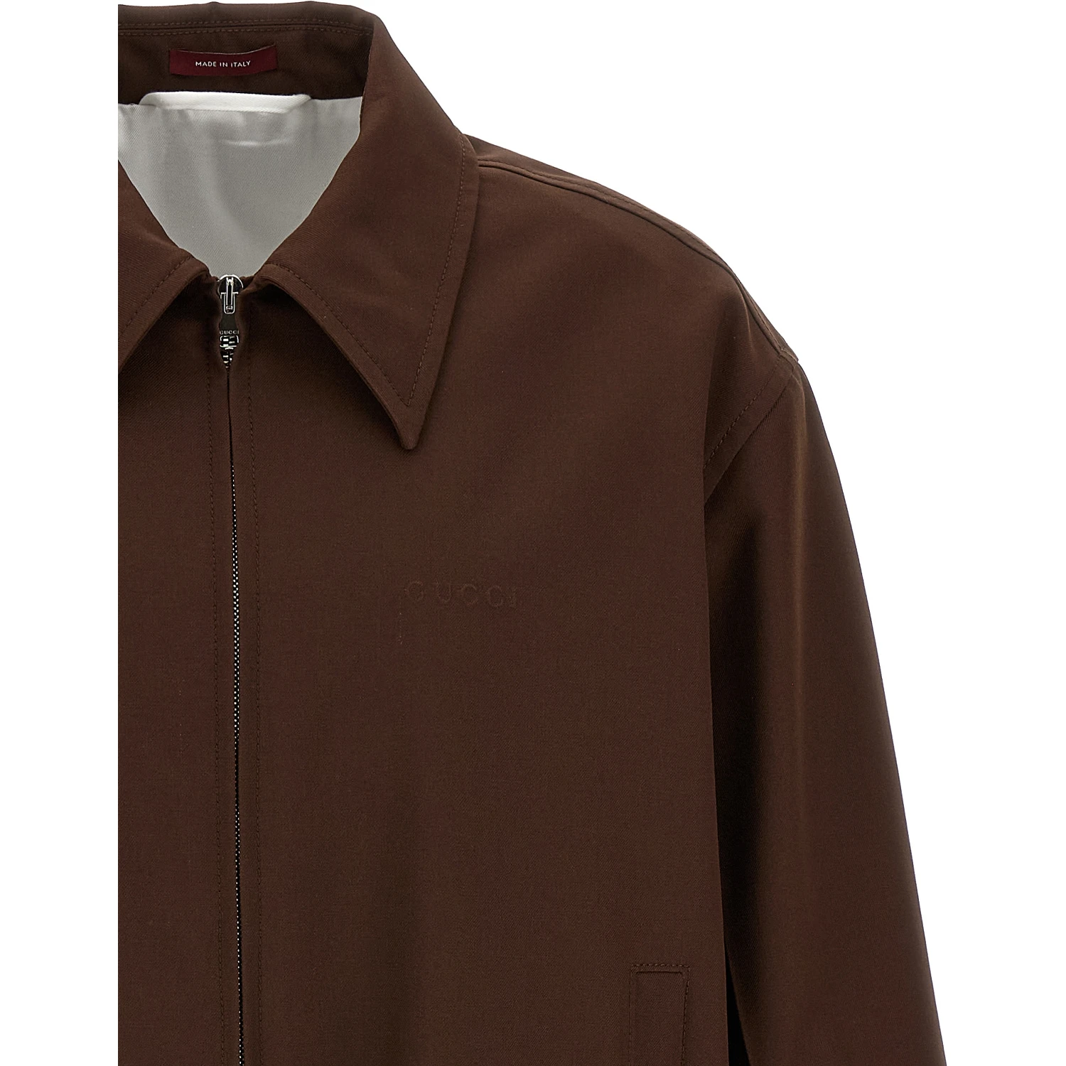 Brown Wool Full-Length Jacket