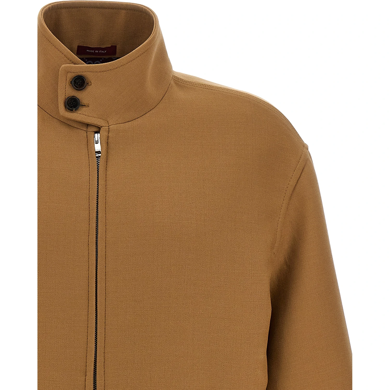 Brown Wool Full-Length Jacket