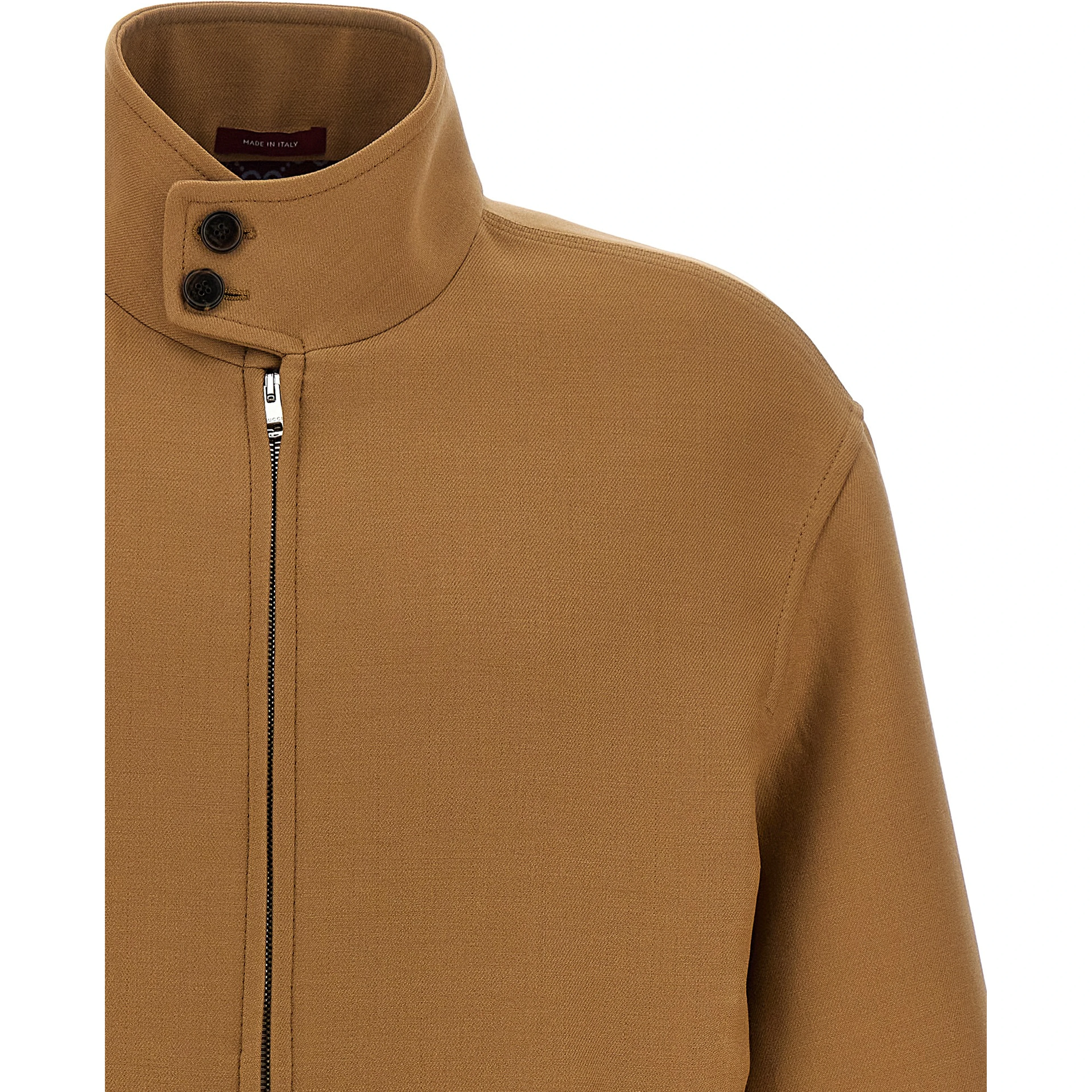 Brown Wool Full-Length Jacket