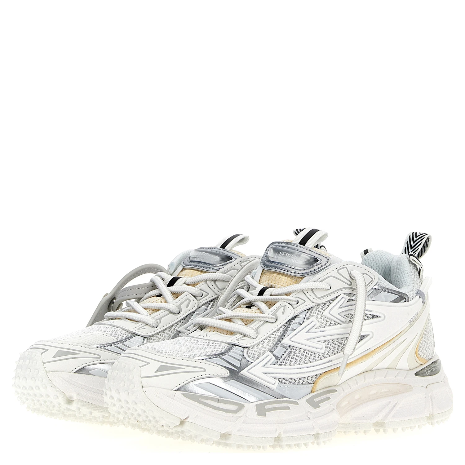 White Polyethylene Athletic Sneakers