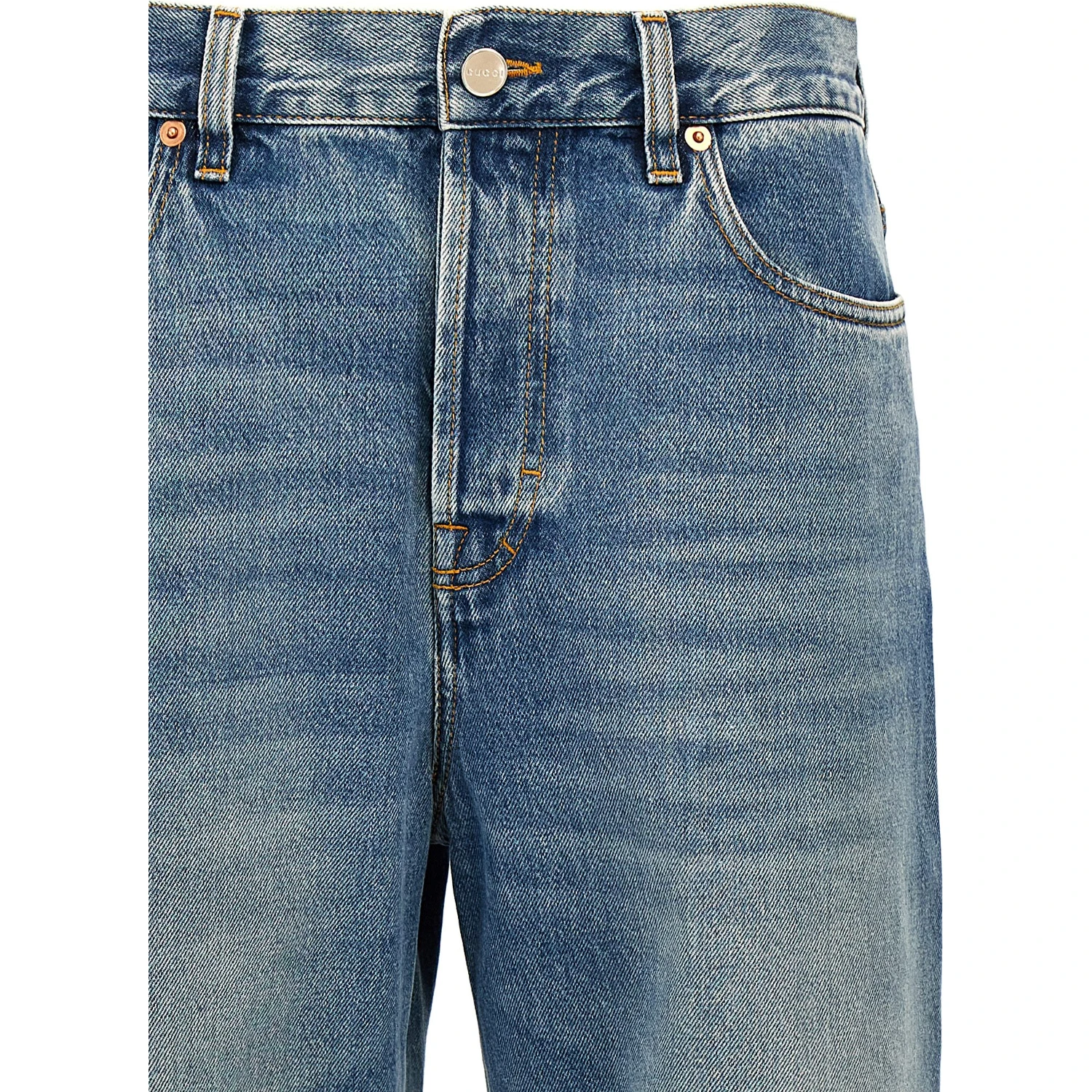 Blue Cotton Boyfriend Jeans