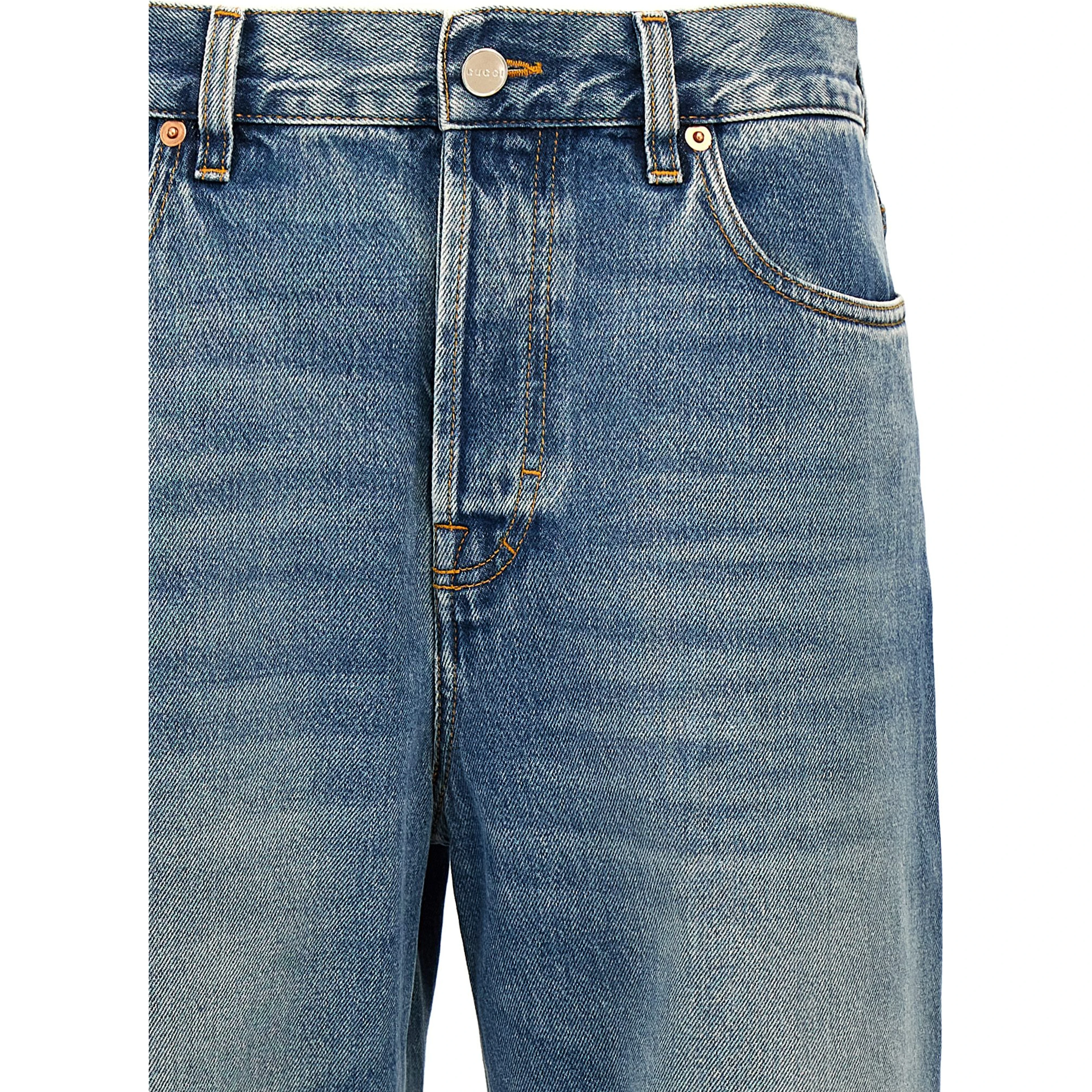 Blue Cotton Boyfriend Jeans