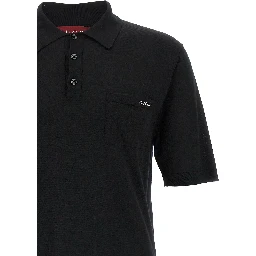 Black Wool Polo Shirt