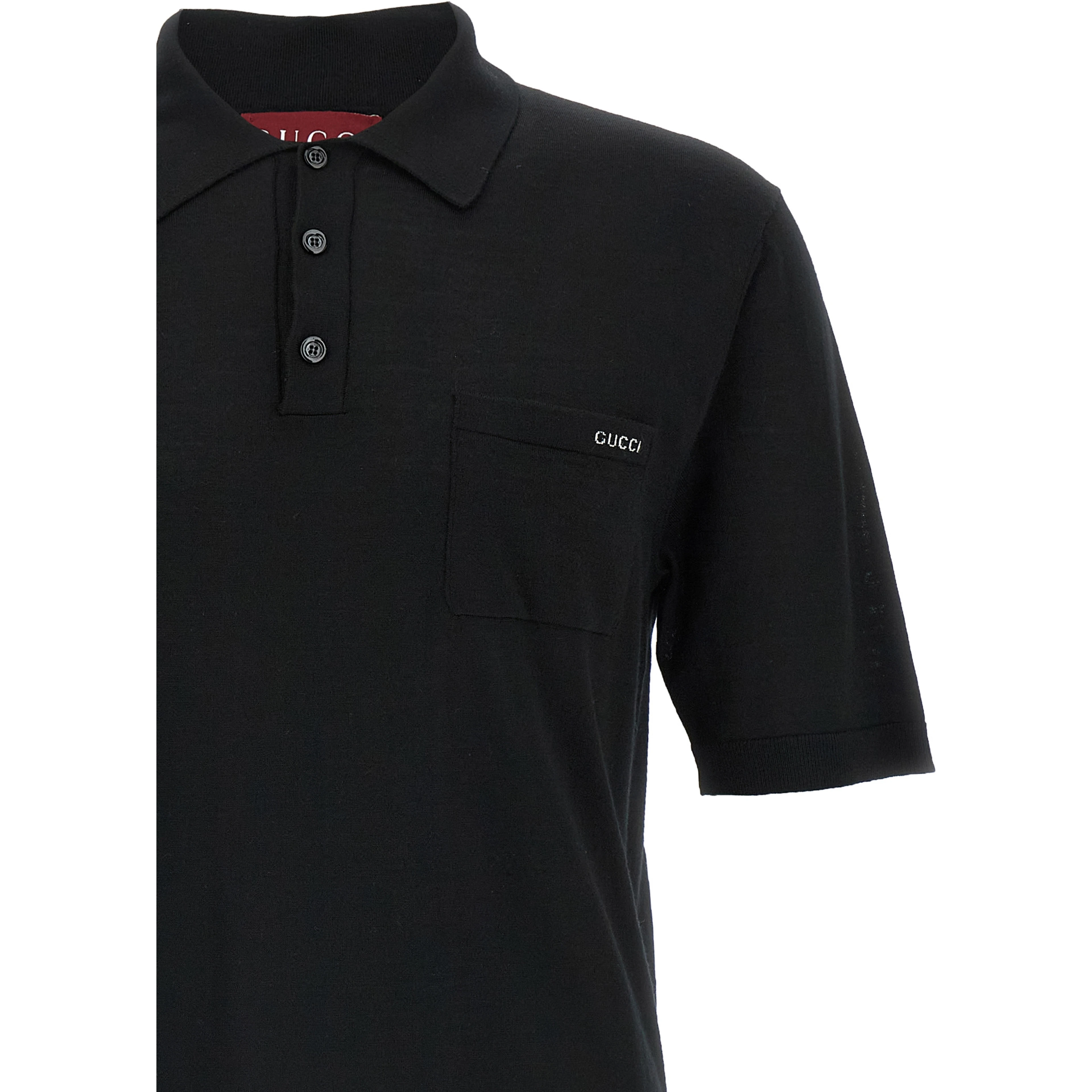 Black Wool Polo Shirt